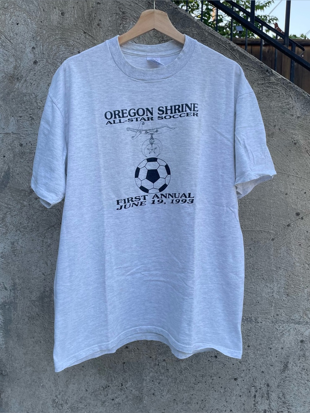 Vintage 1993 Jerzees single stitch Oregon Shrine all-star soccer t shirt XL